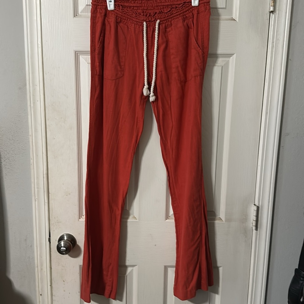 ROXY Oceanside Beach Pants Orange -Size Large w/ 32 in. inseam - Picture 3 of 9
